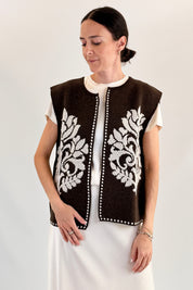 Gilet ricamo arabesque