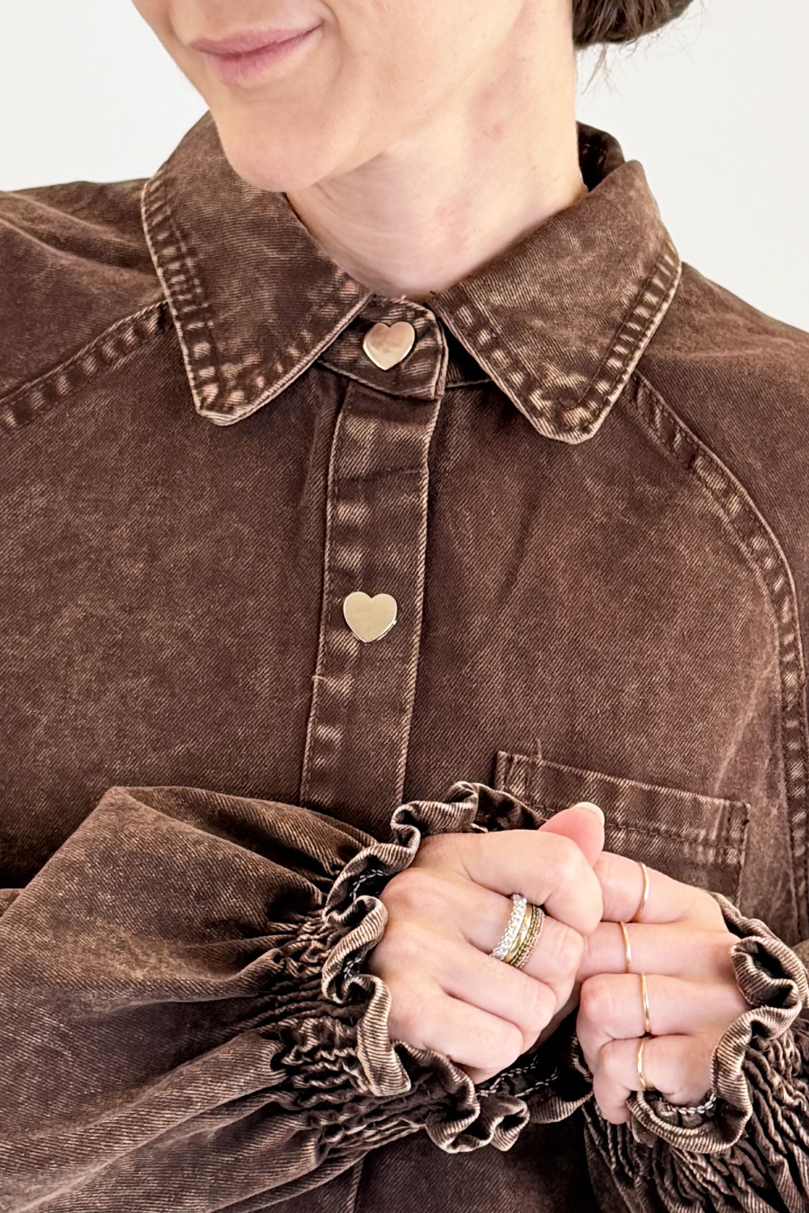 Abito denim cuoricini