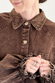 Abito denim cuoricini