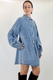 Abito denim cuoricini
