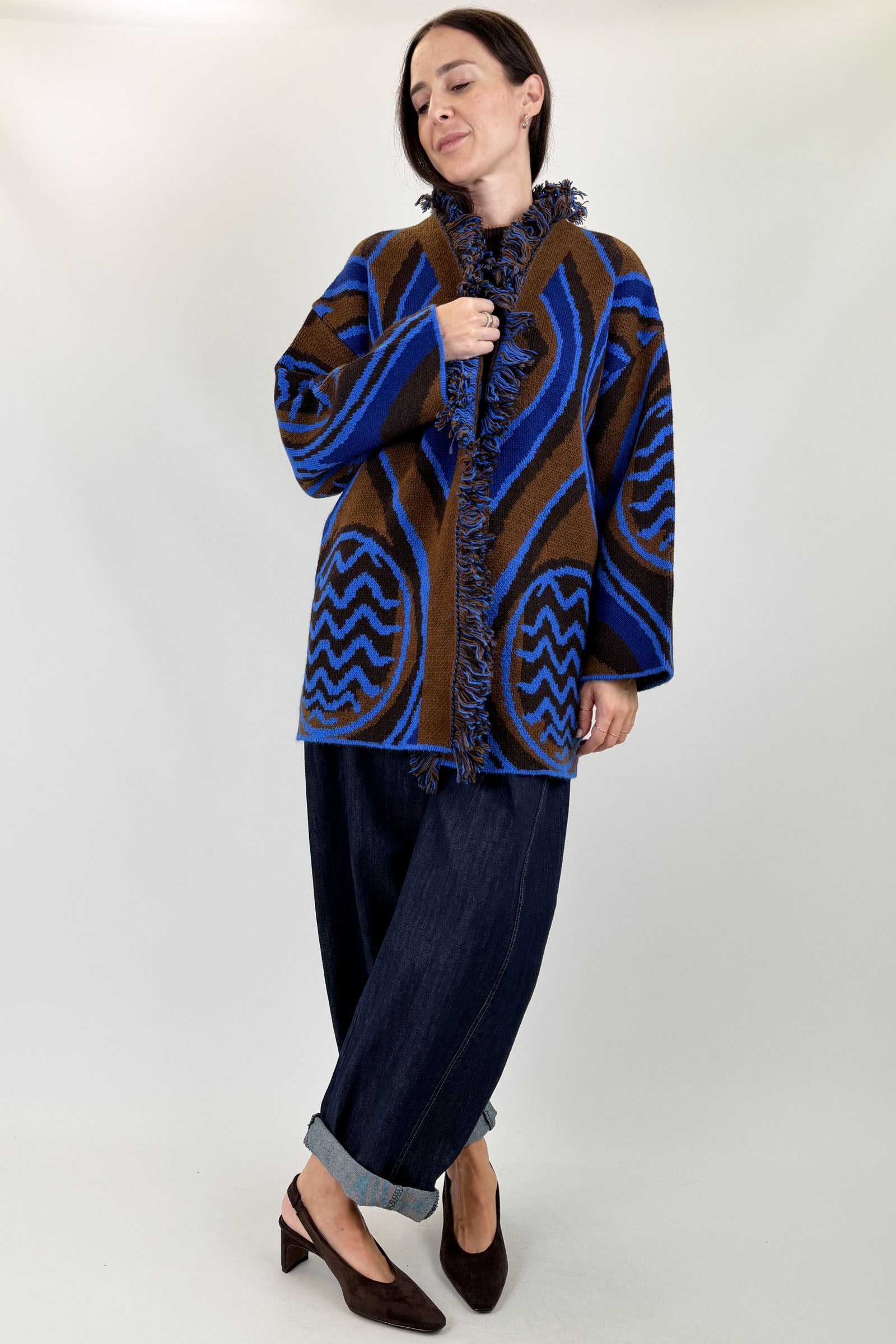 Cardigan frange fantasia