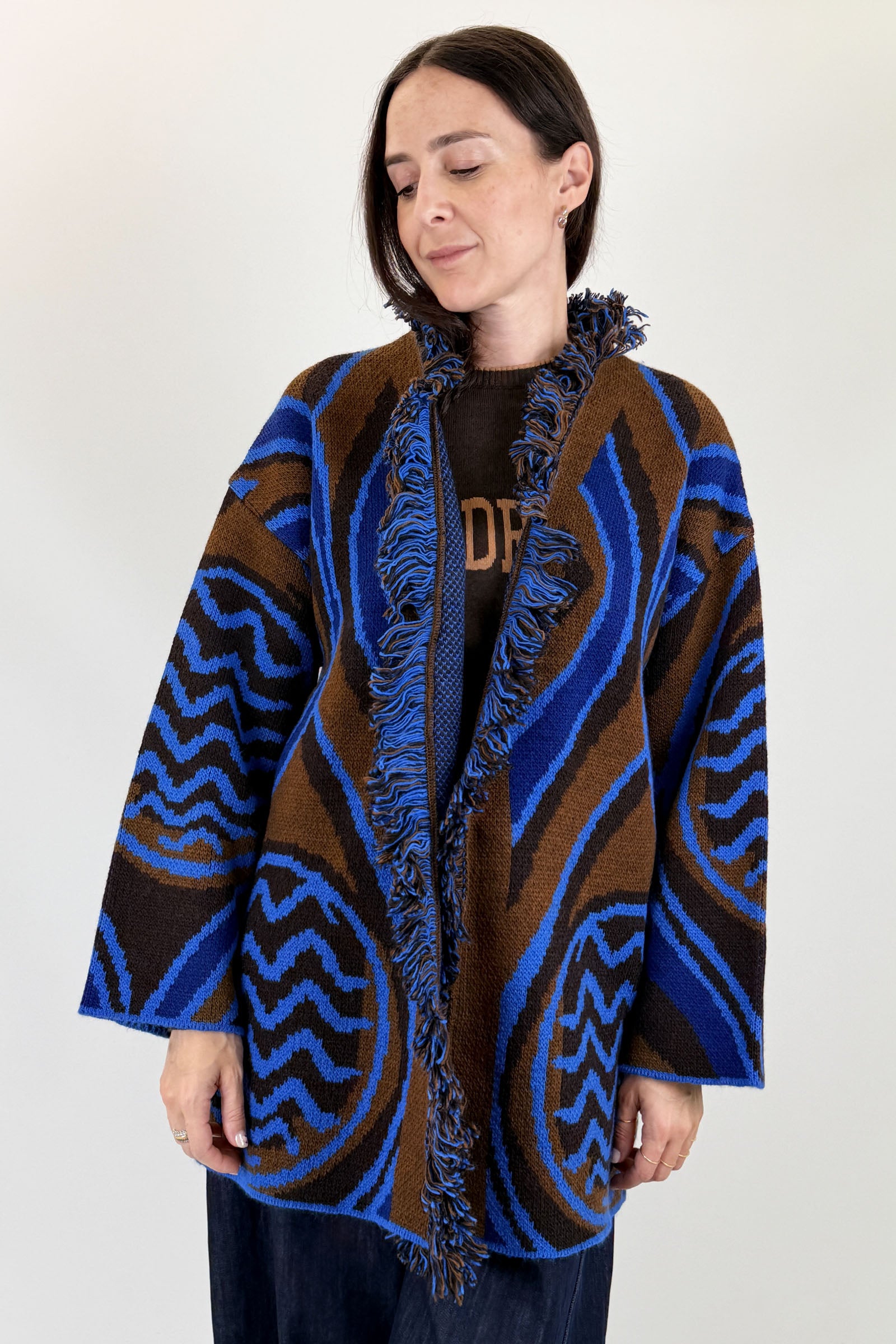 Cardigan frange fantasia