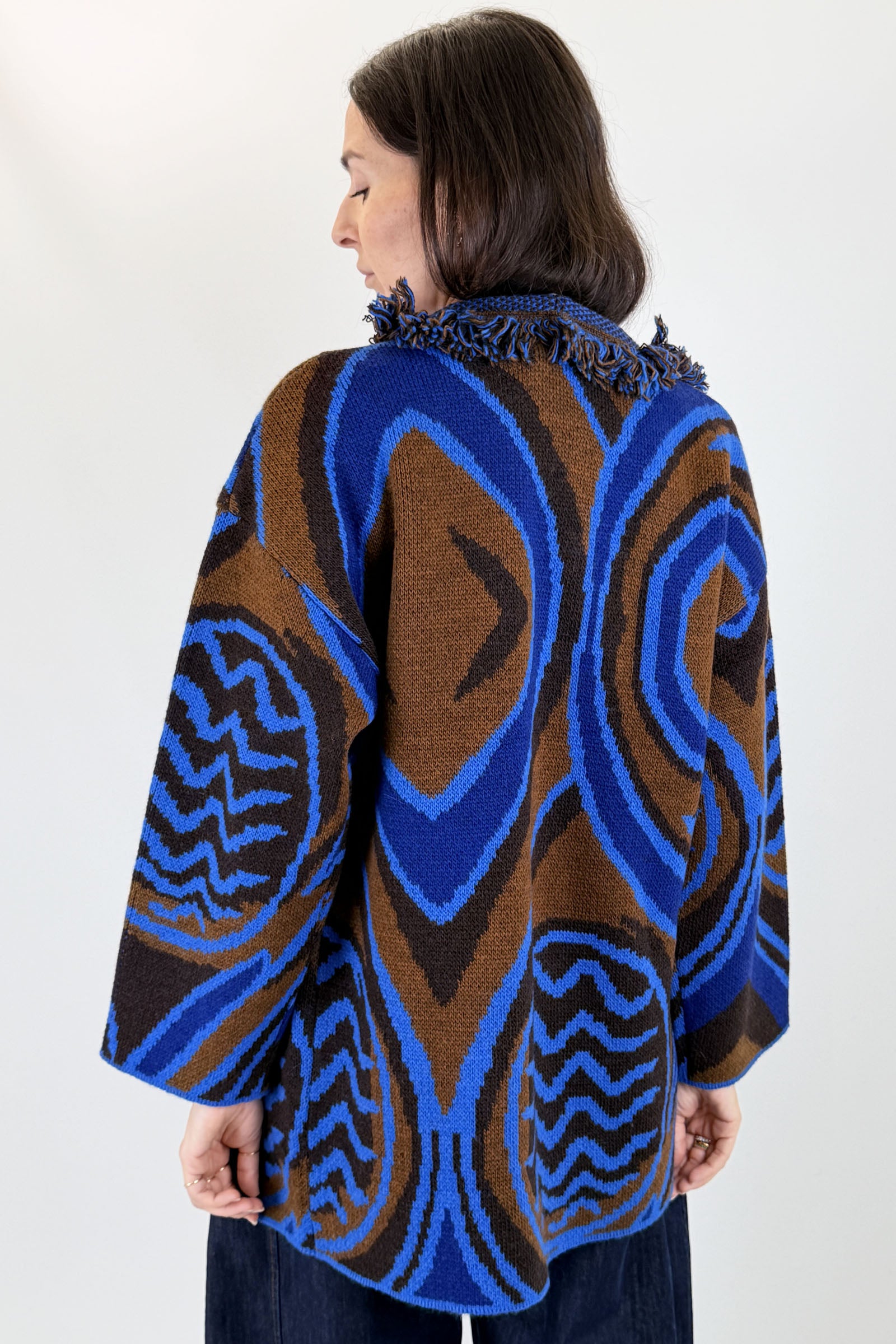 Cardigan frange fantasia