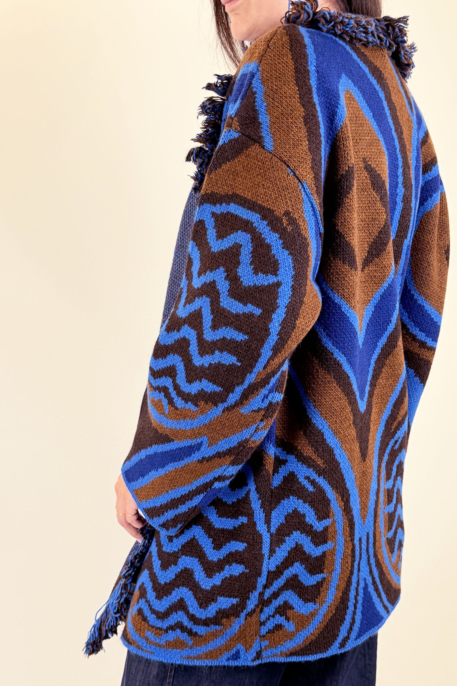 Cardigan frange fantasia