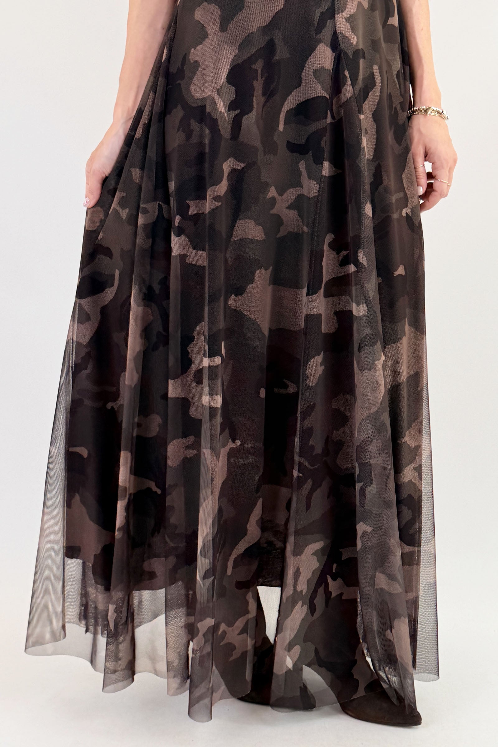 Gonna tulle camouflage