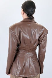 Giacca corsetto ecopelle