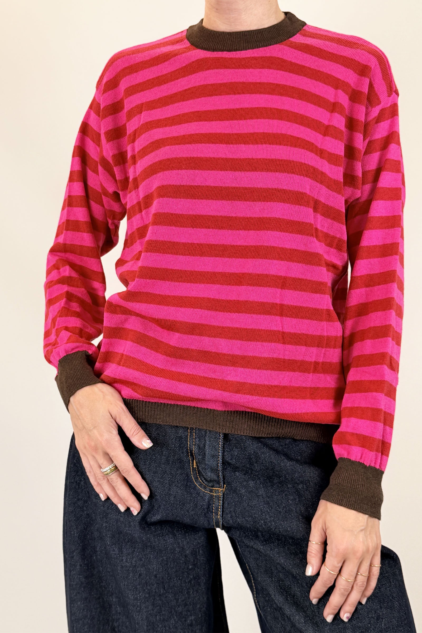 Maglia girocollo righe