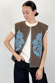Gilet ricamo arabesque