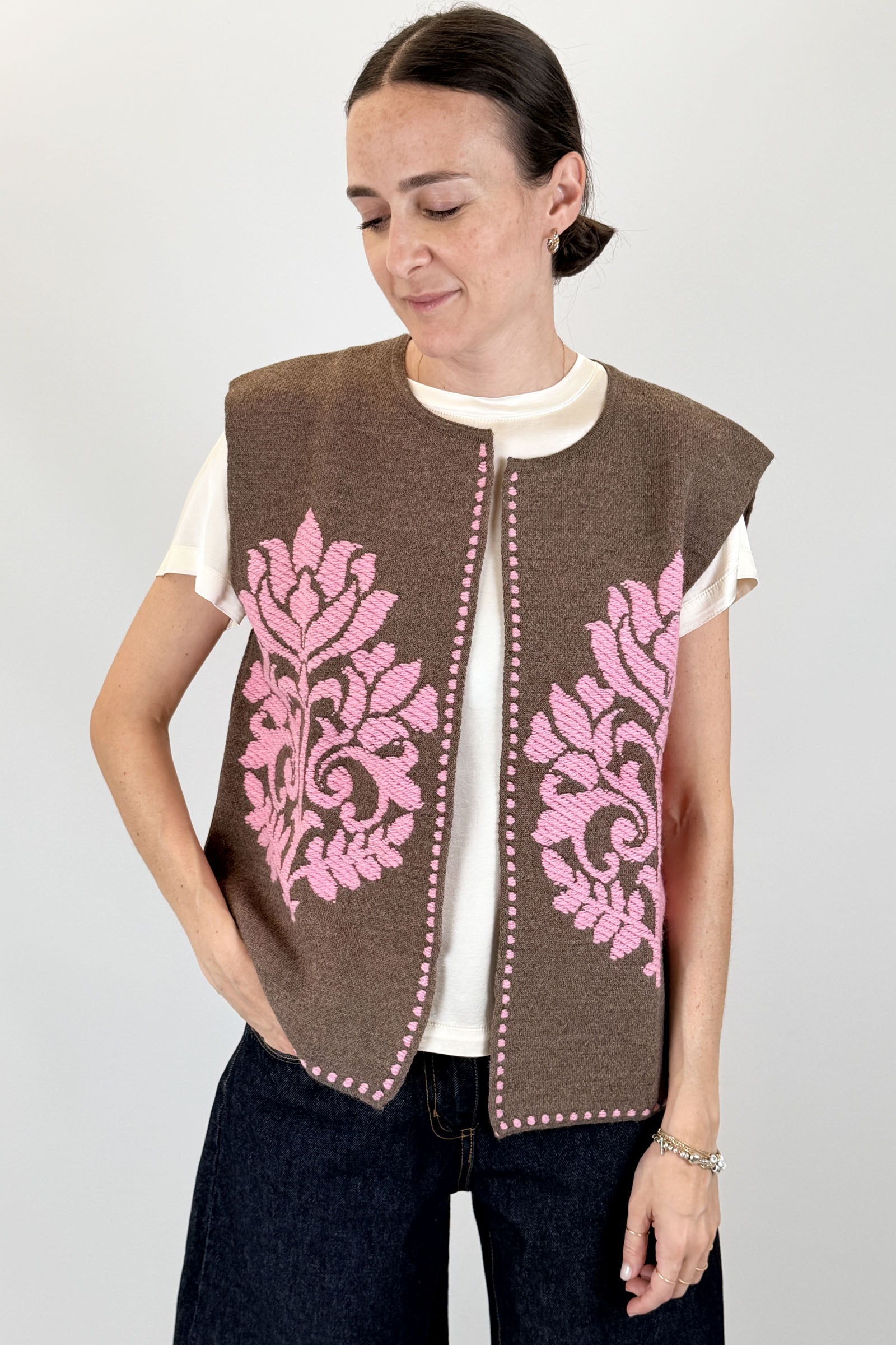 Gilet ricamo arabesque