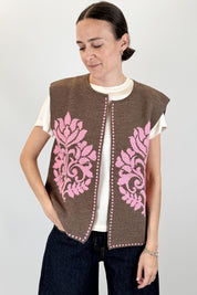 Gilet ricamo arabesque