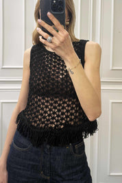 Canotta crochet sfrangiata