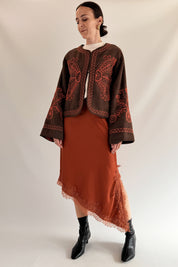 Longuette in raso con pizzo