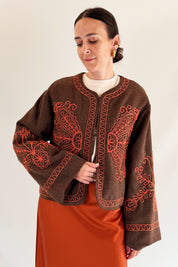Giacca kimono ricamata