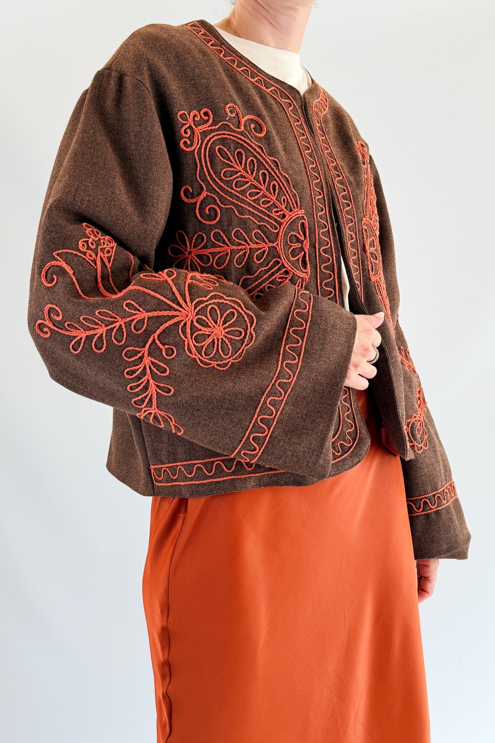 Giacca kimono ricamata