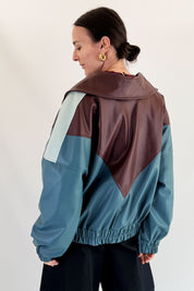 Bomber tricolore ecopelle
