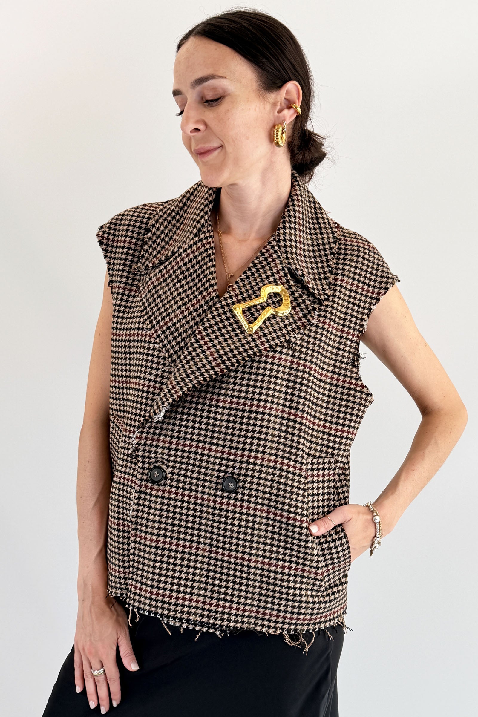 Gilet p.poule taglio vivo