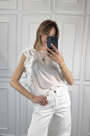 Blusa smanicata con rouges