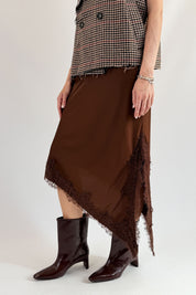 Longuette in raso con pizzo