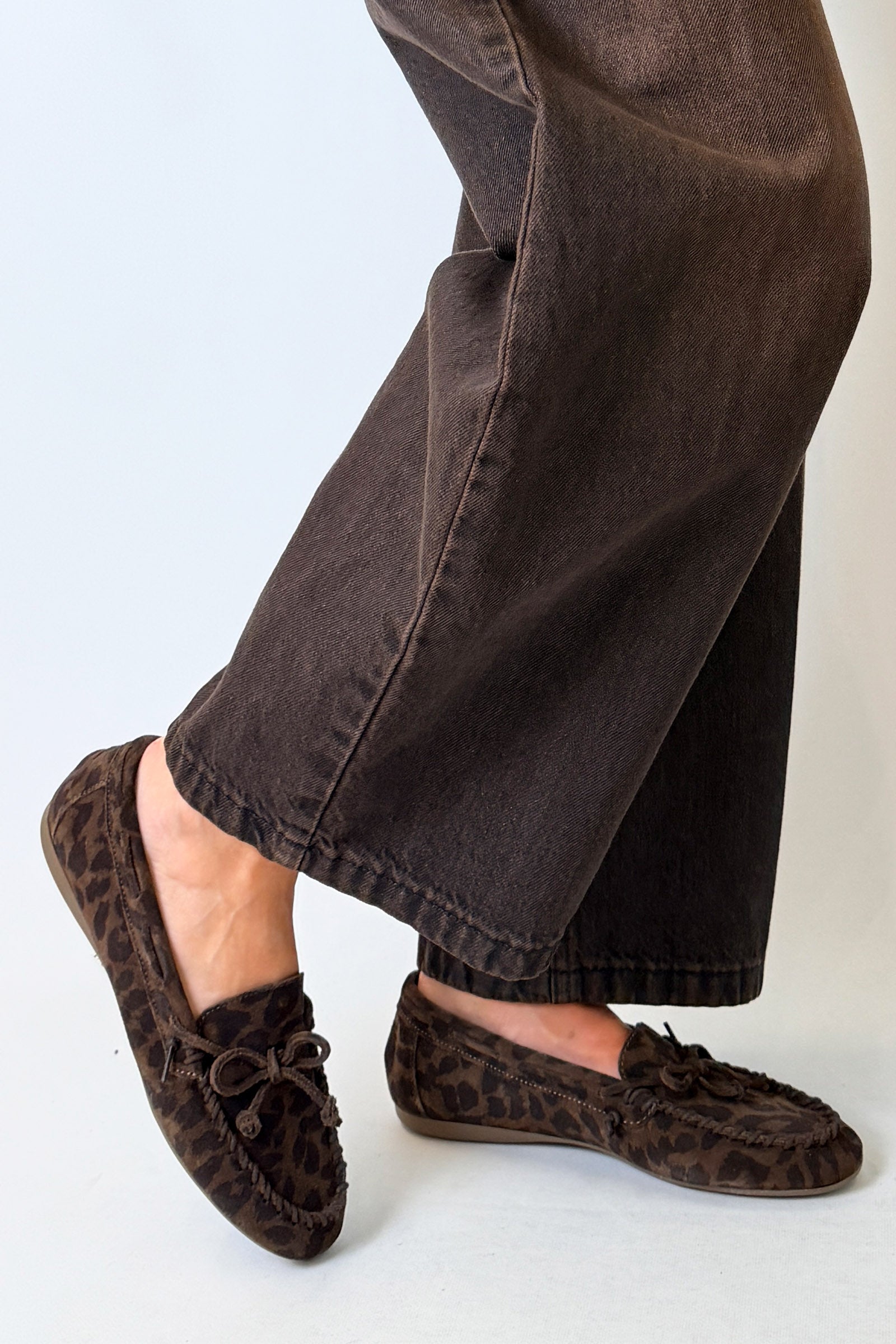Mocassino in camoscio LEOPARDO