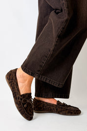 Mocassino in camoscio LEOPARDO