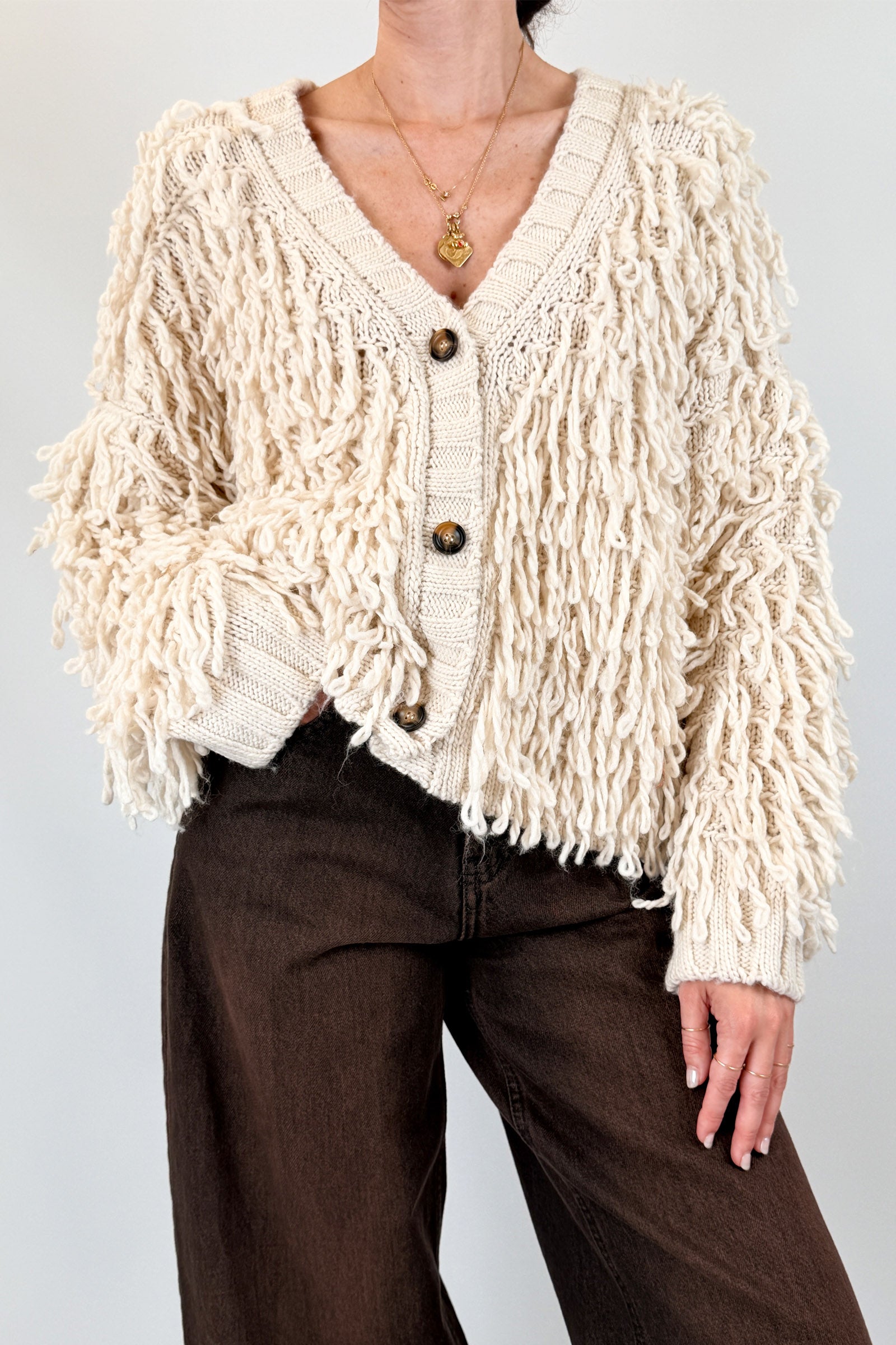 Cardigan con frange