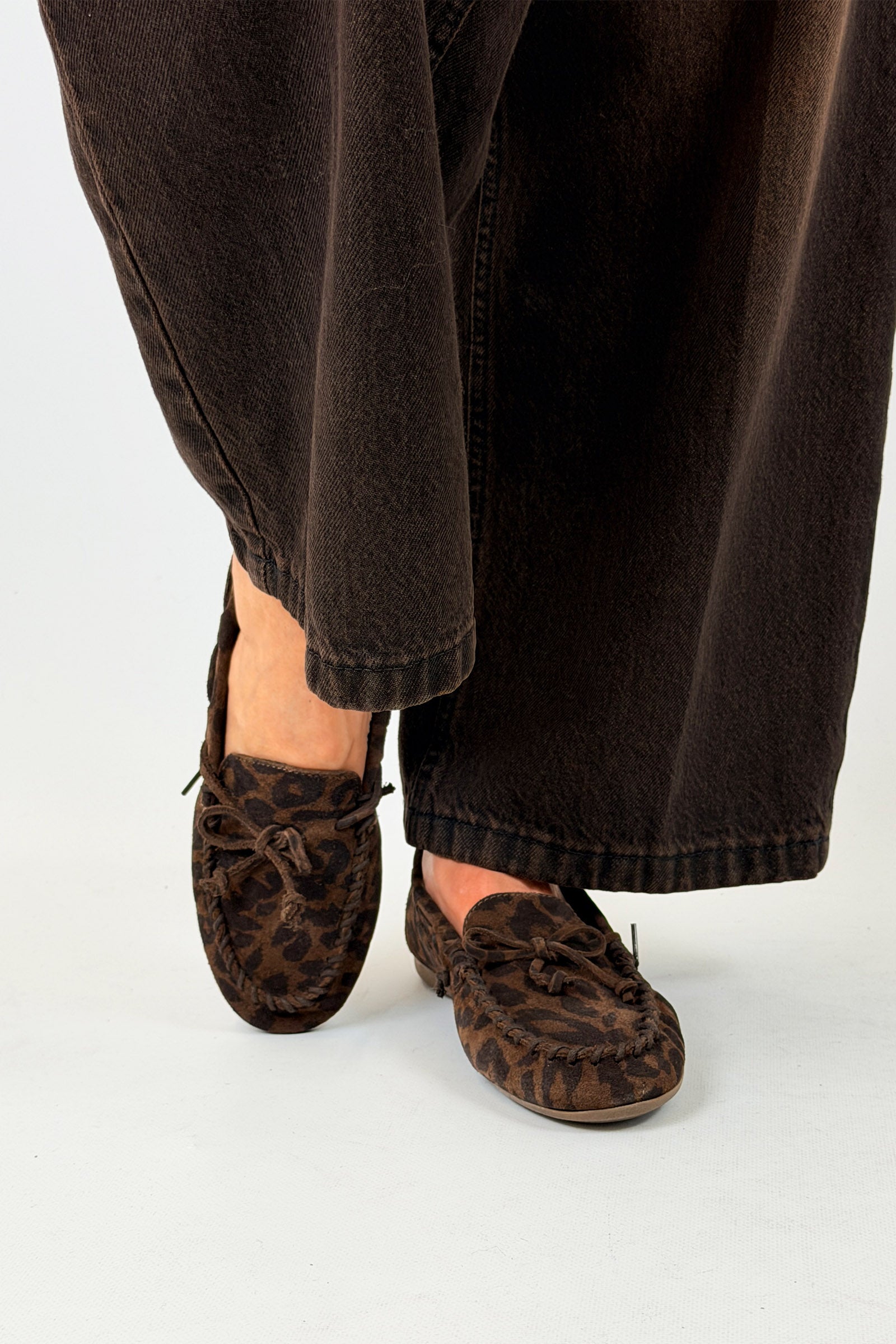 Mocassino in camoscio LEOPARDO