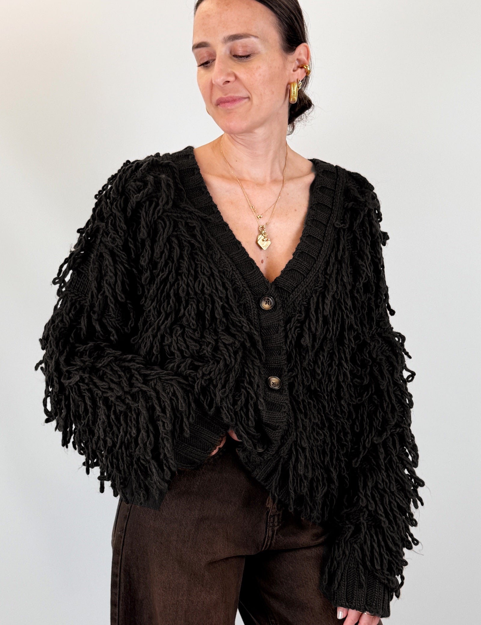 Cardigan con frange