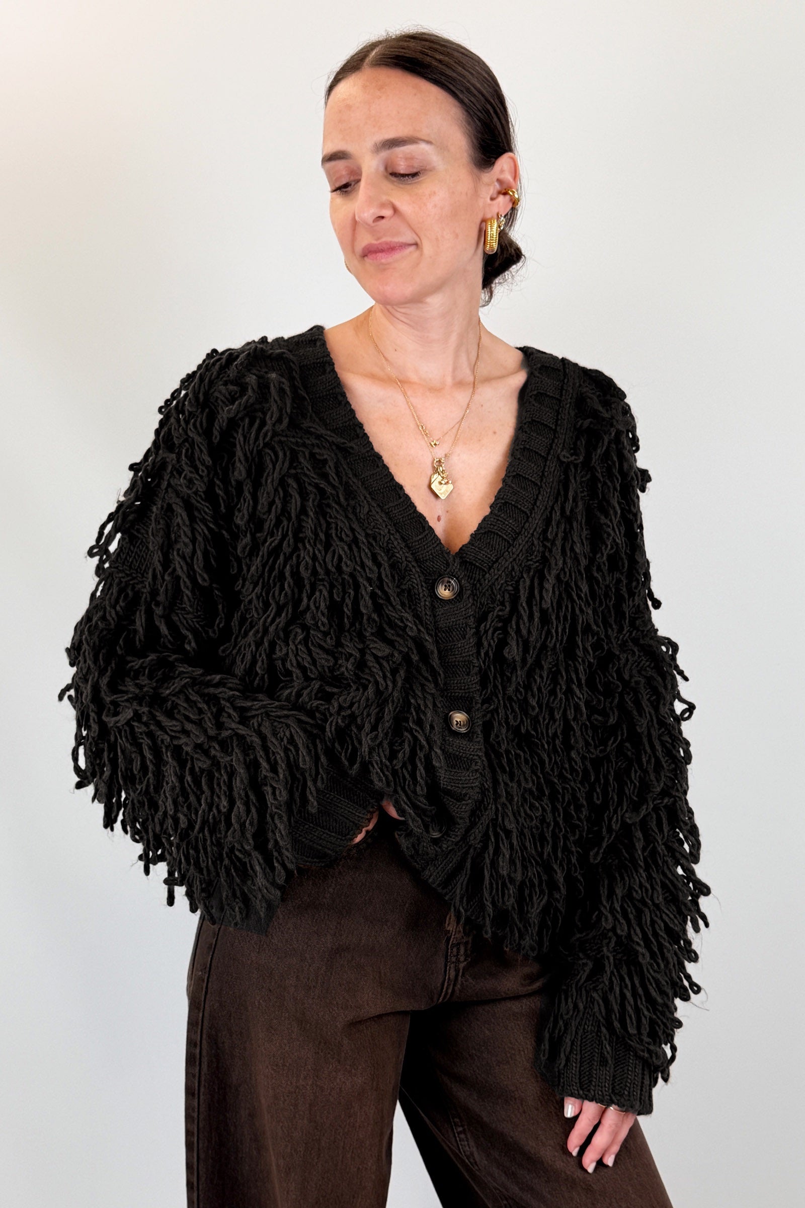 Cardigan con frange