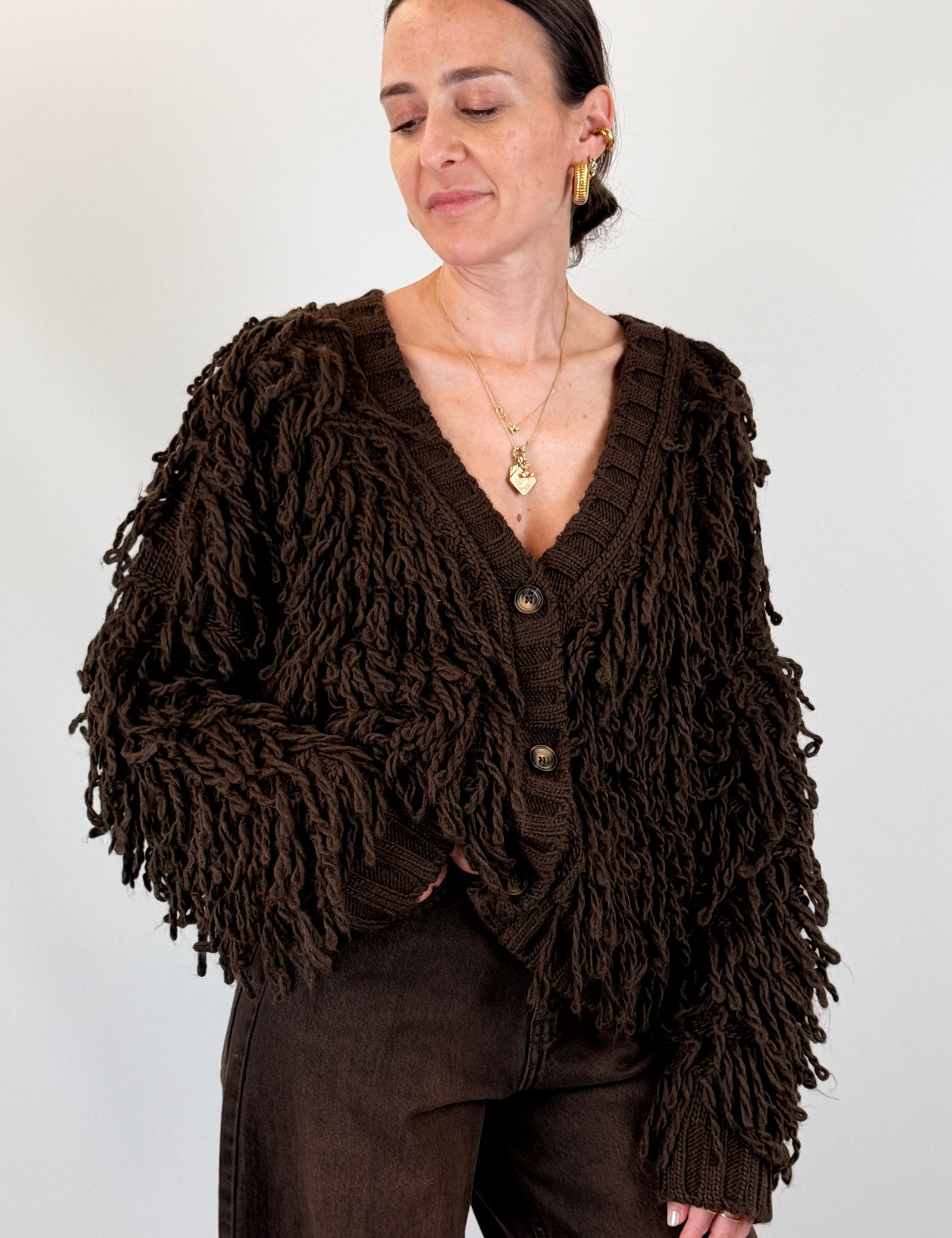 Cardigan con frange