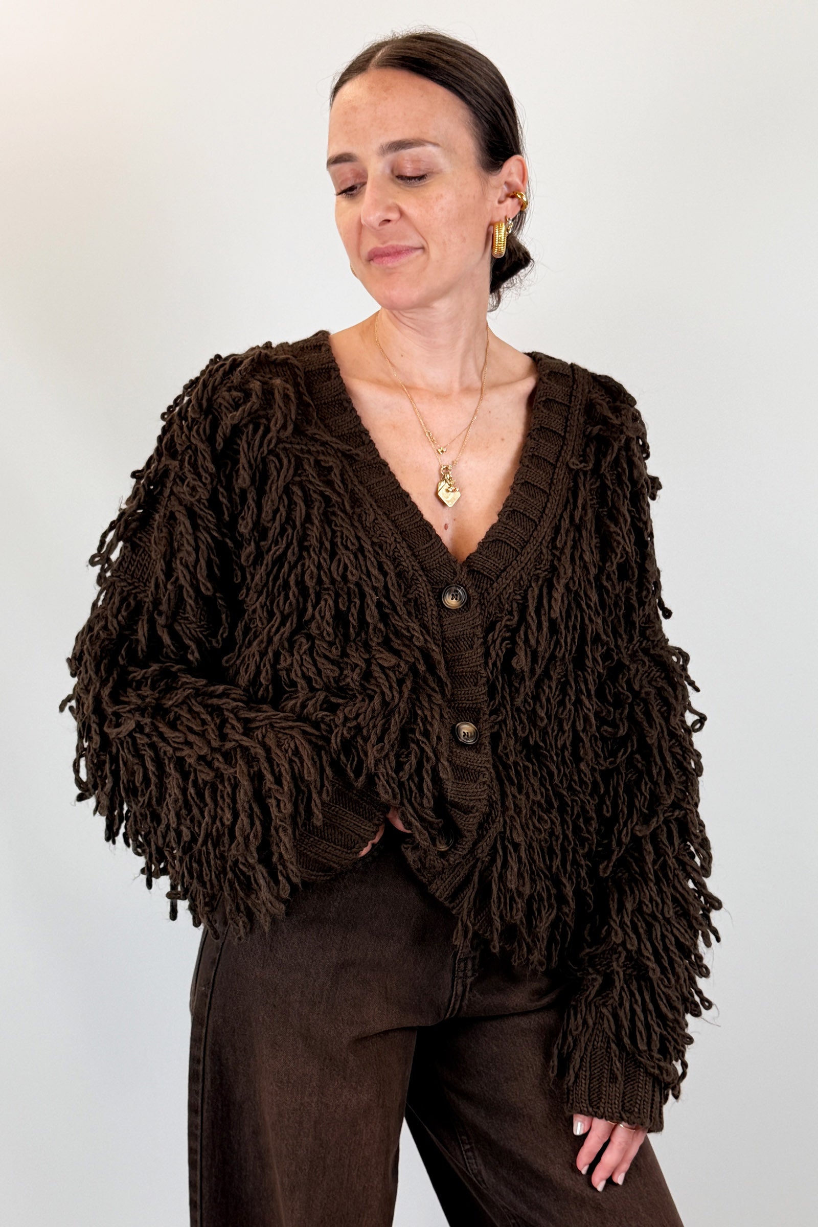 Cardigan con frange