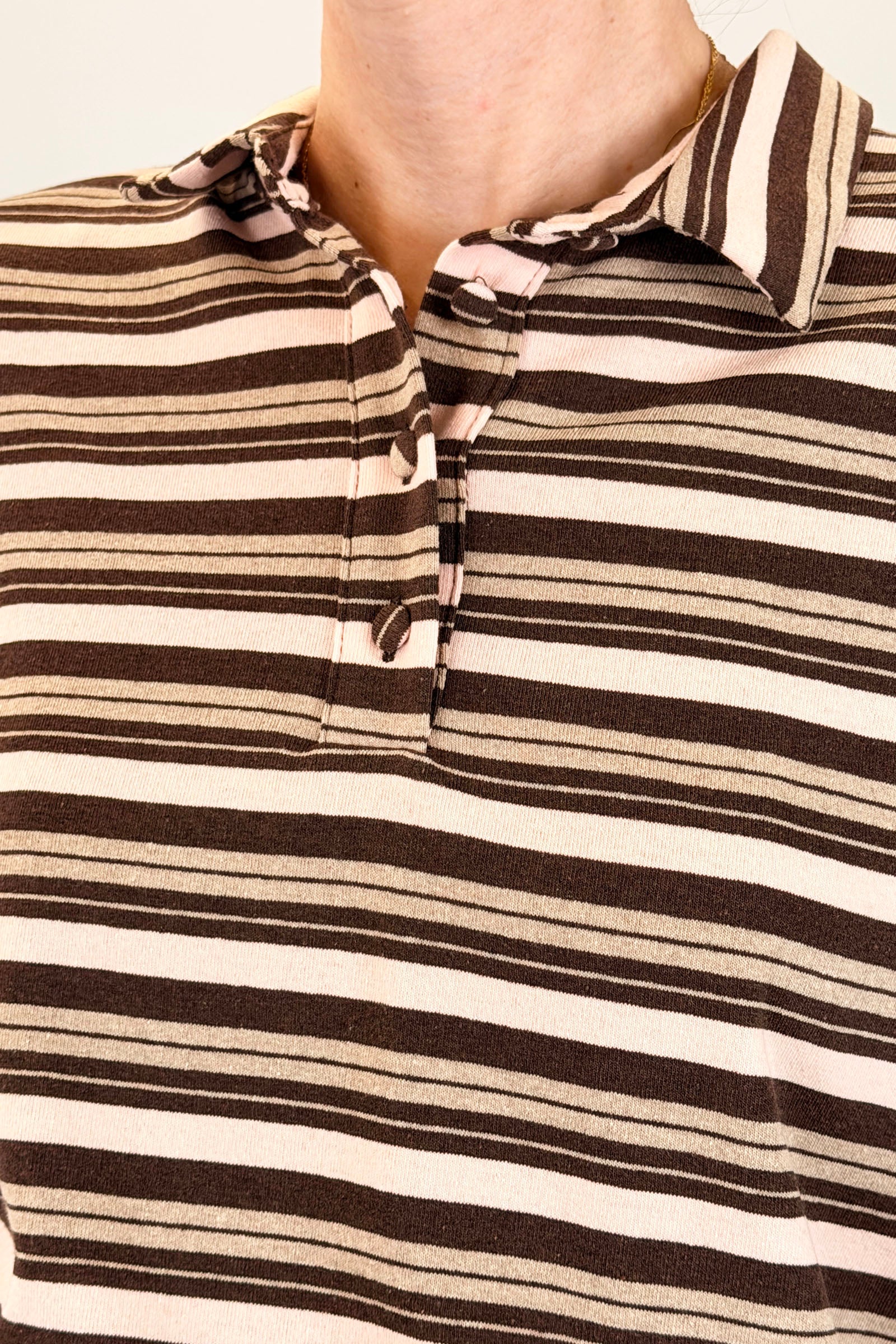Polo rigata spallina imbottita