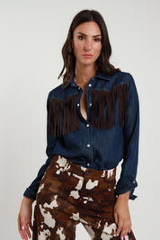 Camicia denim e frange