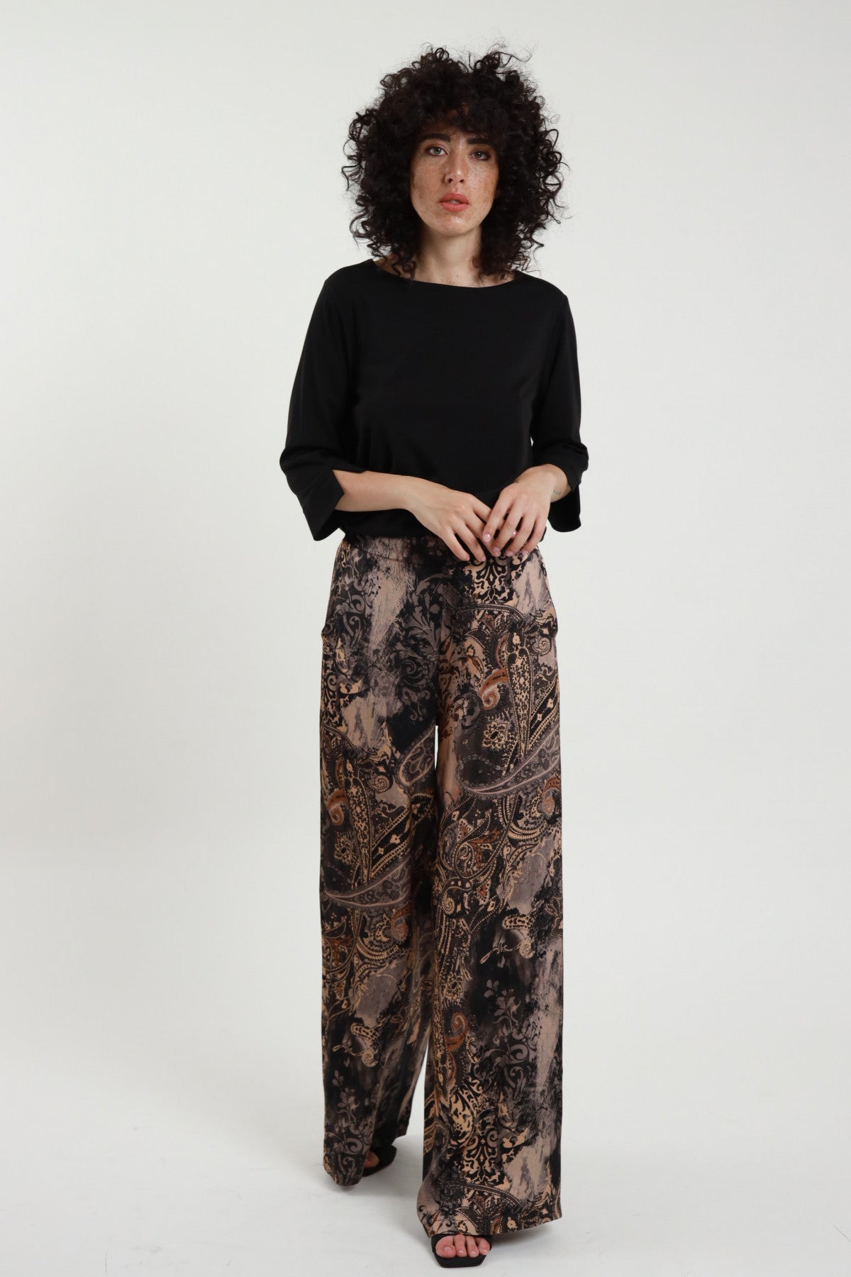 Pantalone satin fantasia