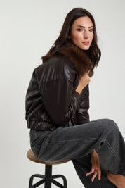 Bomber ecopelle pelliccia