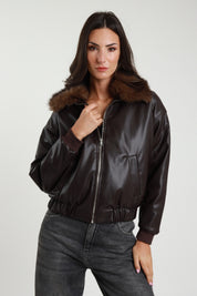 Bomber ecopelle pelliccia
