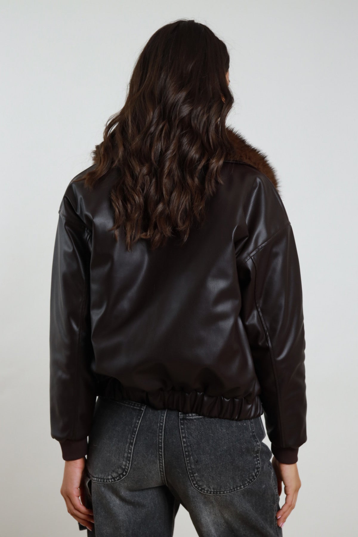 Bomber ecopelle pelliccia