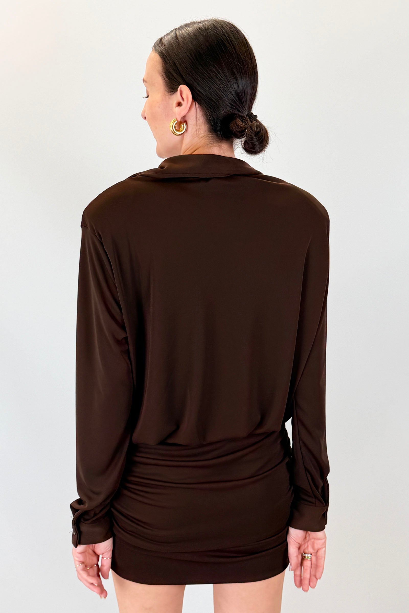 Abito camicia con arricciatura