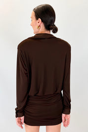 Abito camicia con arricciatura