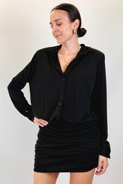Abito camicia con arricciatura