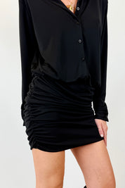 Abito camicia con arricciatura