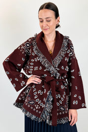 Cardigan bandana con frange