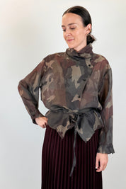 Camicia mimetica collo coreano