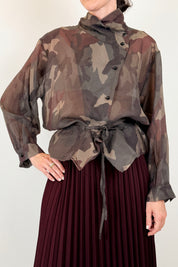 Camicia mimetica collo coreano