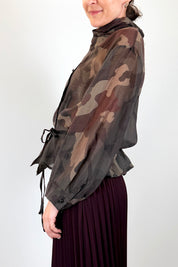 Camicia mimetica collo coreano