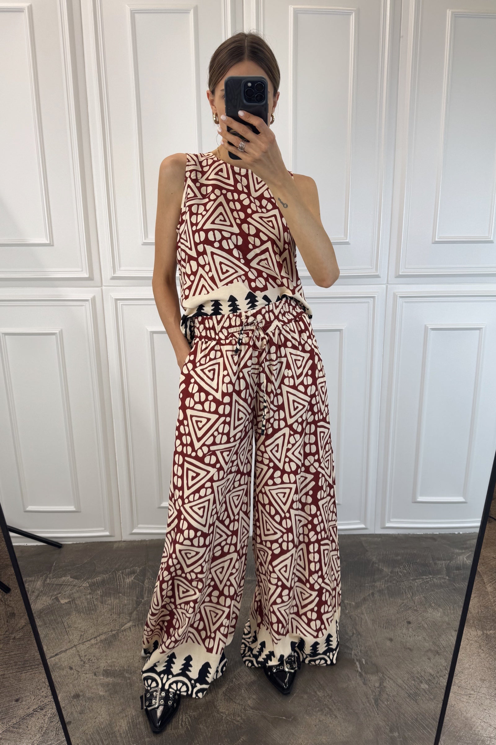 Pantalone ampio fantasia