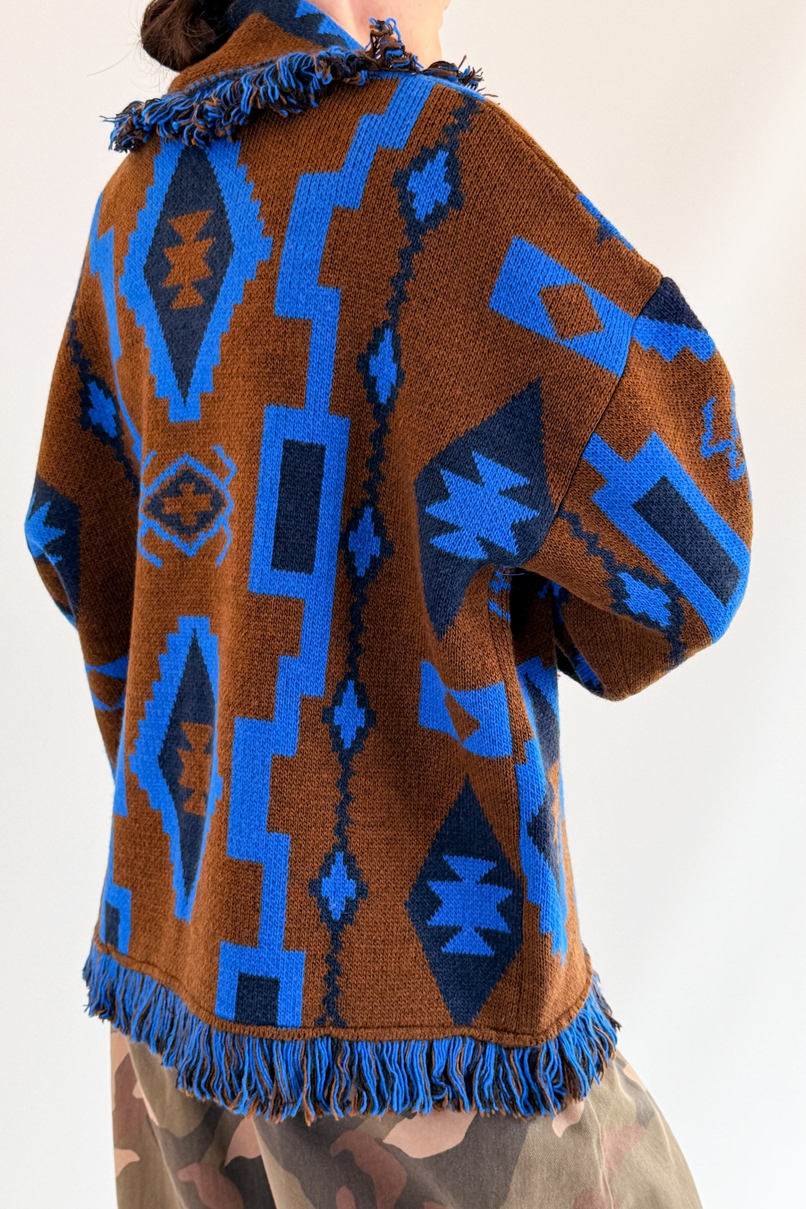 Cardigan midi etnico