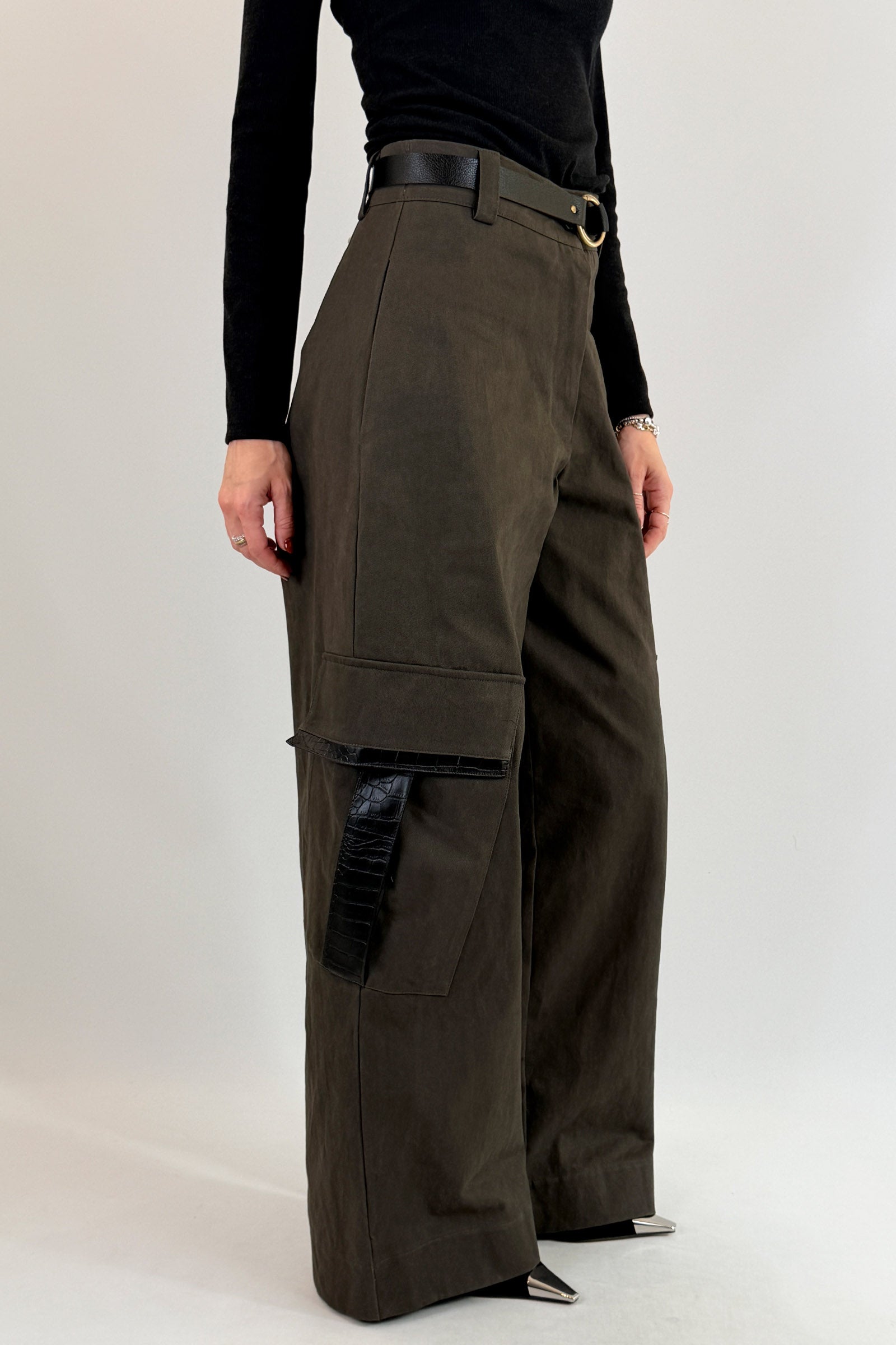 Pantalone cargo inserti cocco