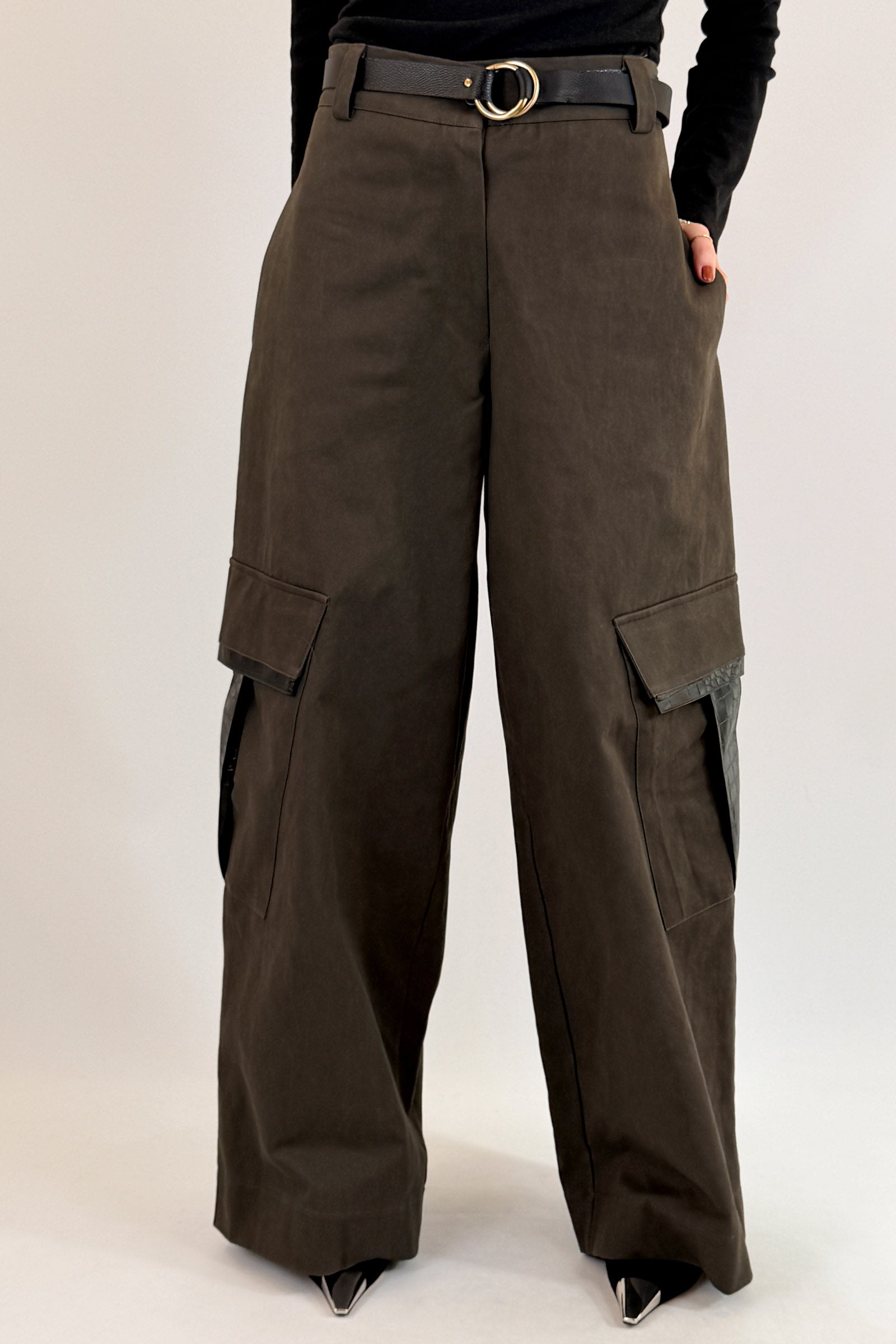 Pantalone cargo inserti cocco