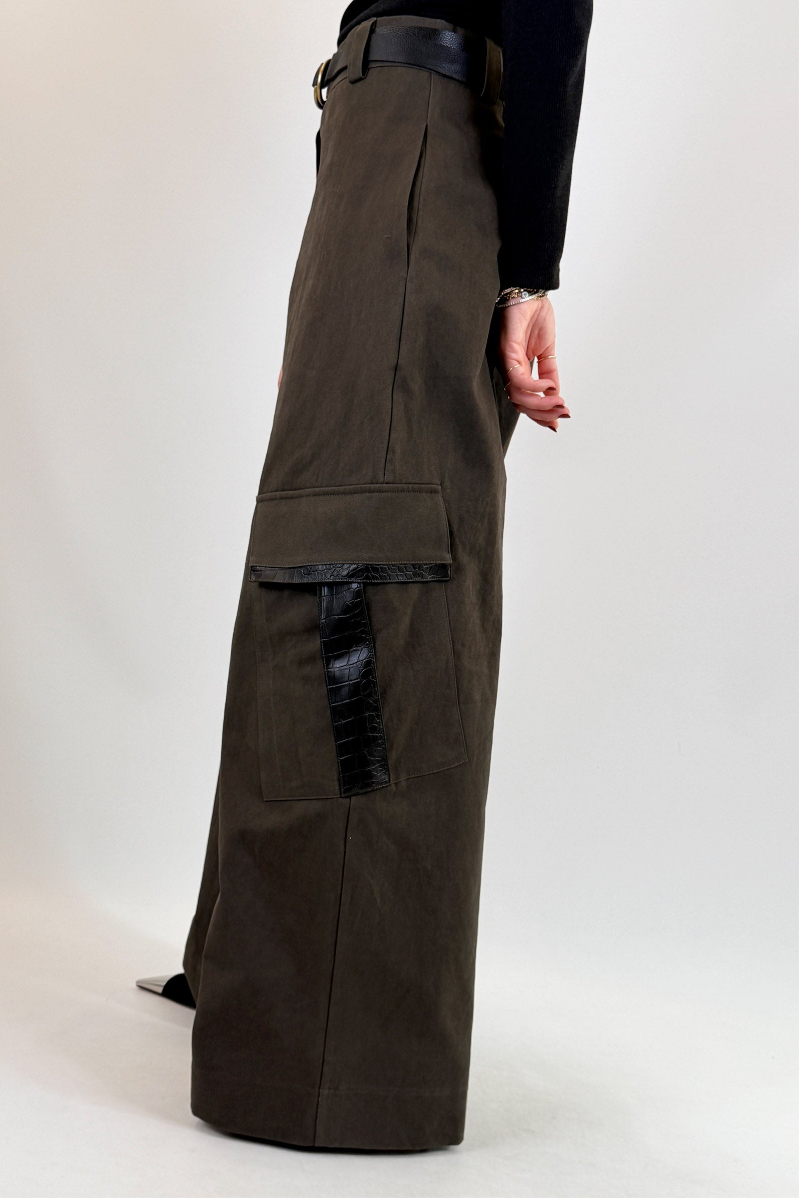 Pantalone cargo inserti cocco