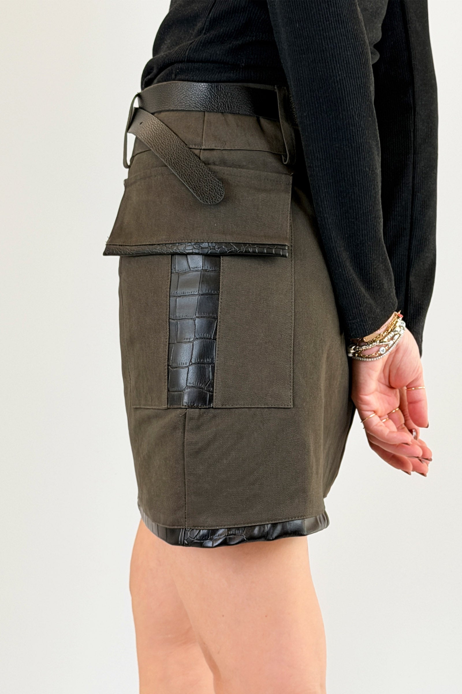 Minigonna tasche cocco